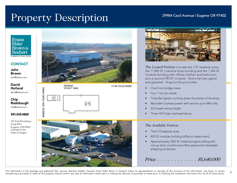 More Photos Of 29984 Cecil Ave, Eugene Warehouse For Sale