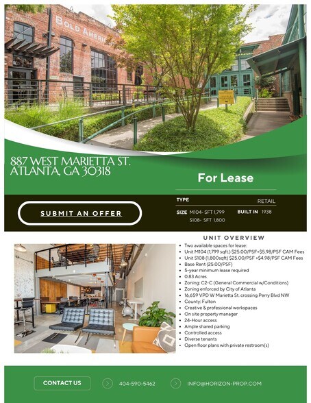 More Photos Of 887 W Marietta St NW, Atlanta Loft Creative Space For Lease