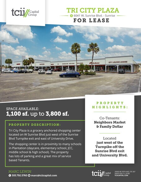 More Photos Of 5995-6081 W Sunrise Blvd, Sunrise Storefront Retail Office For Lease
