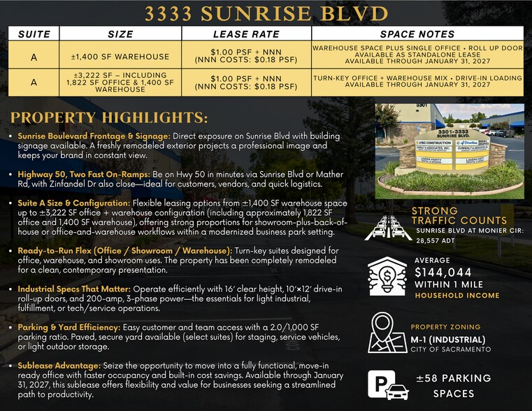 More Photos Of 3333 Sunrise Blvd, Rancho Cordova Flex For Lease