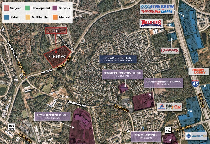 More Photos Of SWC Graystone Manor/FM 3083, Conroe Land For Sale