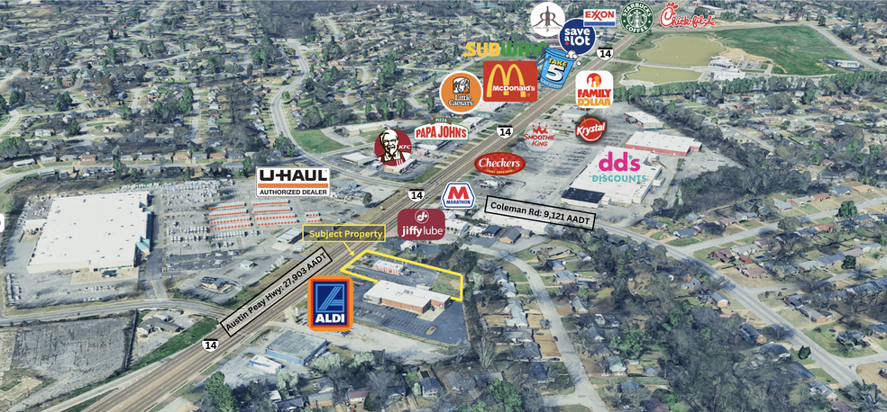 Primary Photo Of 3196 Austin Peay Hwy, Memphis Fast Food For Lease