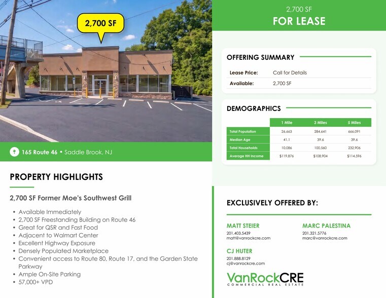 More Photos Of 165 US Highway 46 W, Saddle Brook Freestanding For Lease