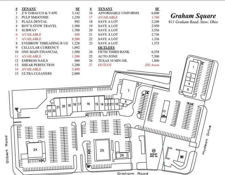 More Photos Of 911 GRAHAM Rd, Stow Unknown For Lease