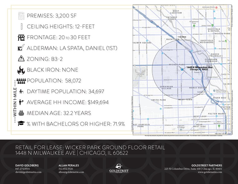 More Photos Of 1448-1450 N Milwaukee Ave, Chicago Storefront Retail Office For Lease
