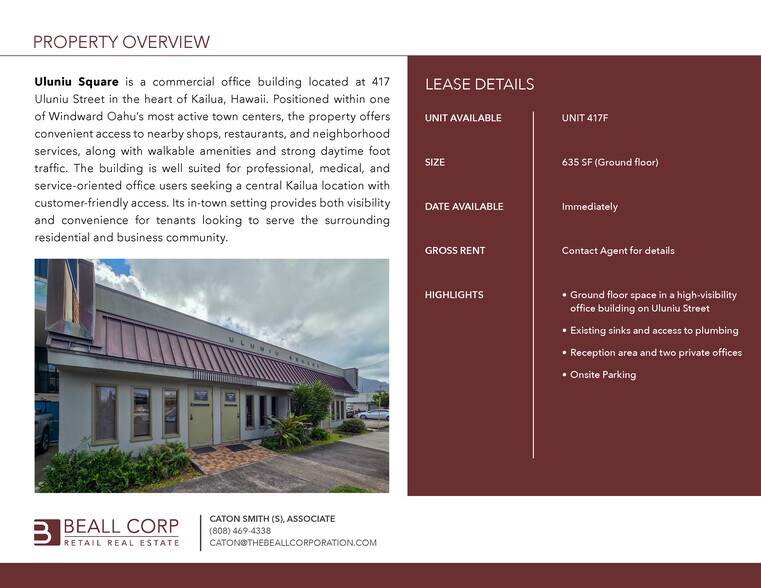 More Photos Of 415-417 Uluniu St, Kailua Medical For Lease