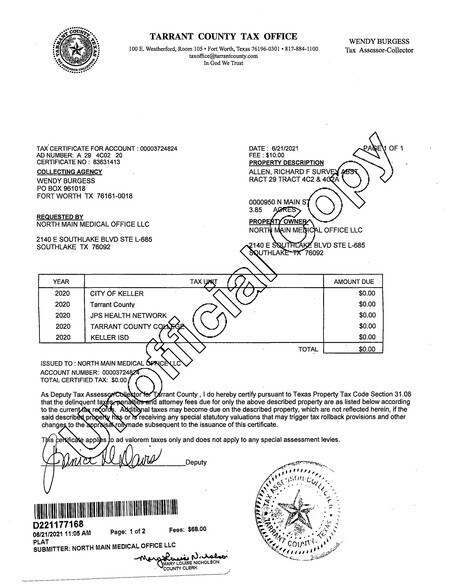 More Photos Of 960 N Main St, Keller Office For Sale