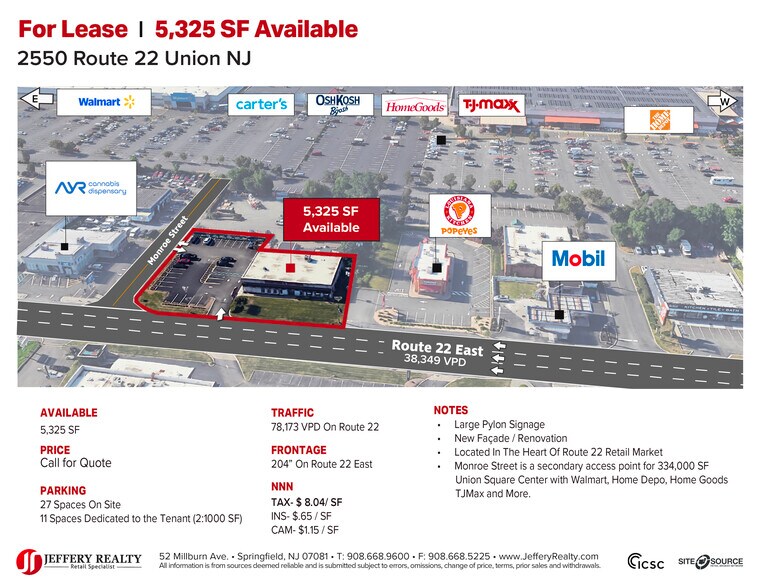 More Photos Of 2550 Us Highway 22 E, Union Township Freestanding For Lease