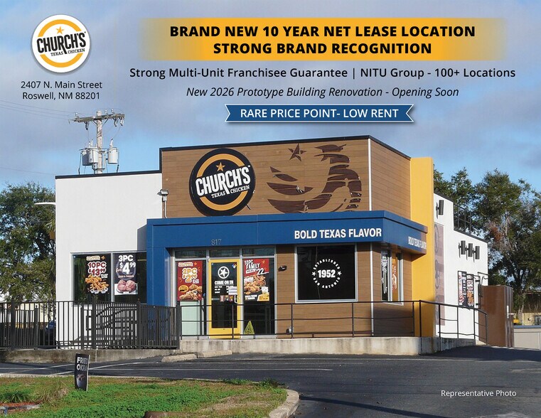 Primary Photo Of 2407 N Main St, Roswell Fast Food For Sale