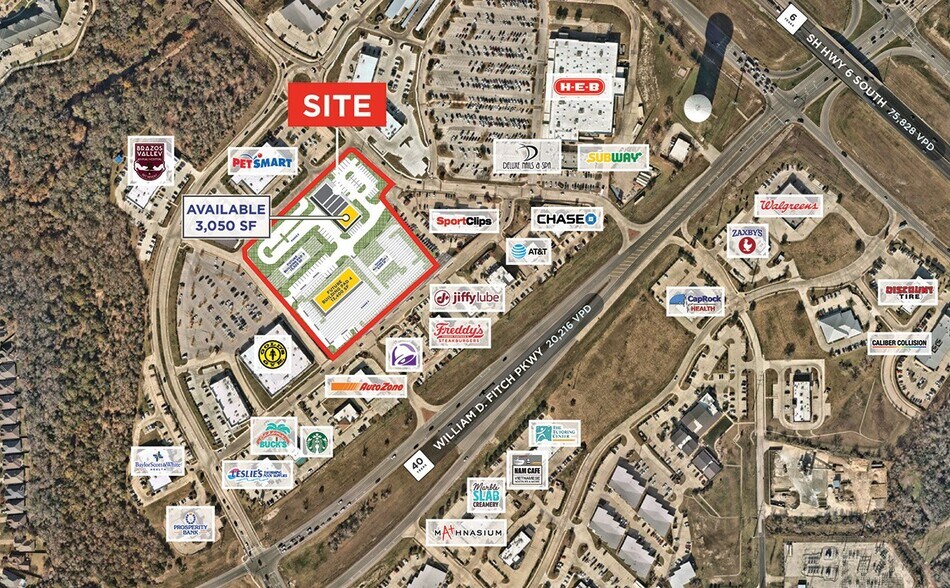 More Photos Of NWQ of SH-6 and William D. Fitch Parkway, College Station Storefront For Lease