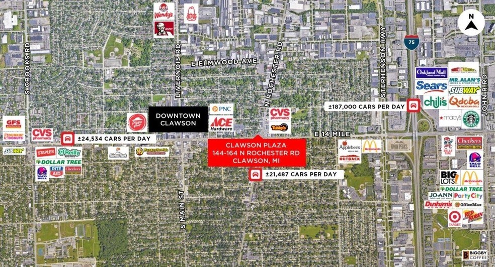 More Photos Of 144-164 N Rochester Rd, Clawson Freestanding For Lease