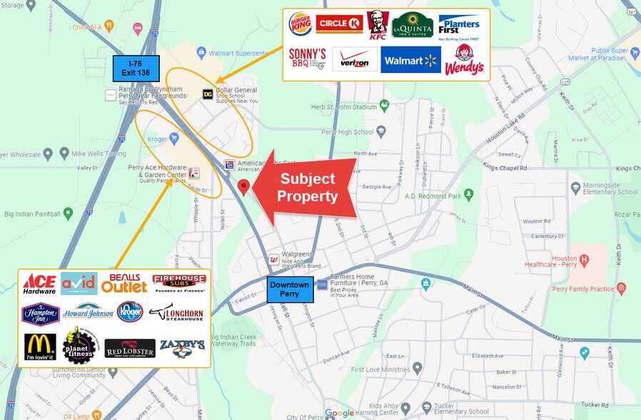 More Photos Of 1325 Washington St, Perry Freestanding For Lease