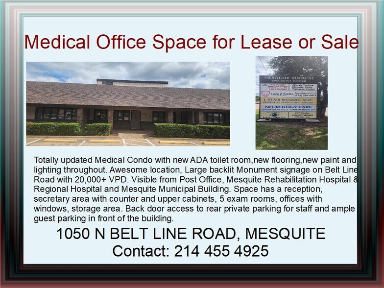 More Photos Of 1050 N Belt Line Rd, Mesquite Medical For Lease
