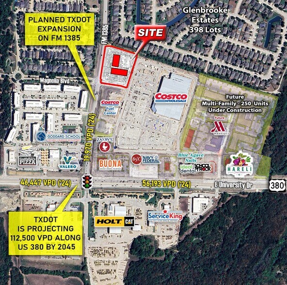 More Photos Of NEC of US 380 & FM 1385, Aubrey General Retail For Lease
