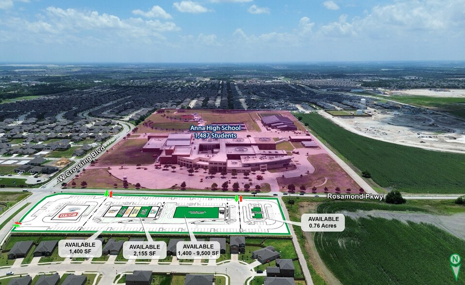 More Photos Of NWC of West Crossing & Rosamond Pkwy blvd, Anna Storefront For Lease