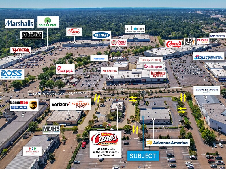 More Photos Of 920 E County Line Rd, Ridgeland Freestanding For Lease