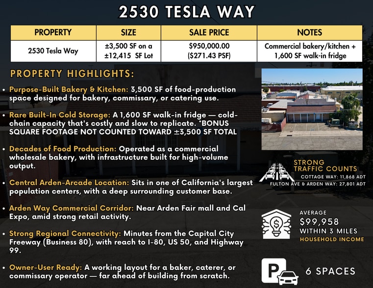 More Photos Of 2530 Tesla Way, Sacramento Light Manufacturing For Sale