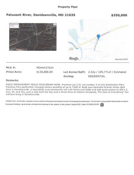 More Photos Of Central Ave @ Patuxent River Road, Davidsonville Land For Sale