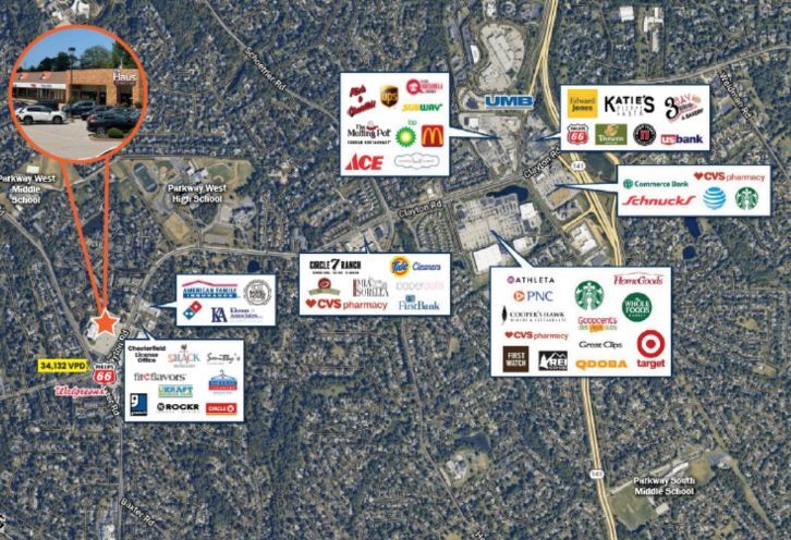 More Photos Of 14815-14855 Clayton Rd, Chesterfield Storefront For Lease