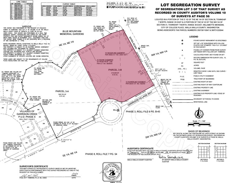 More Photos Of 3XX NE Myra Rd, College Place Land For Sale