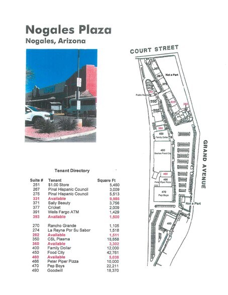 More Photos Of 251-492 Grand Court Plaza Dr, Nogales Unknown For Lease