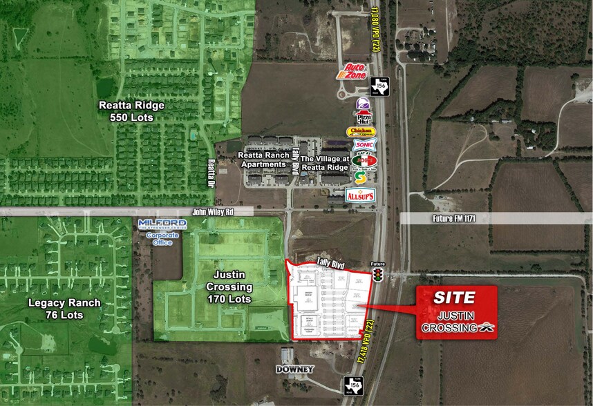 Primary Photo Of SWC FM-156 & John Wiley Rd, Justin Land For Lease