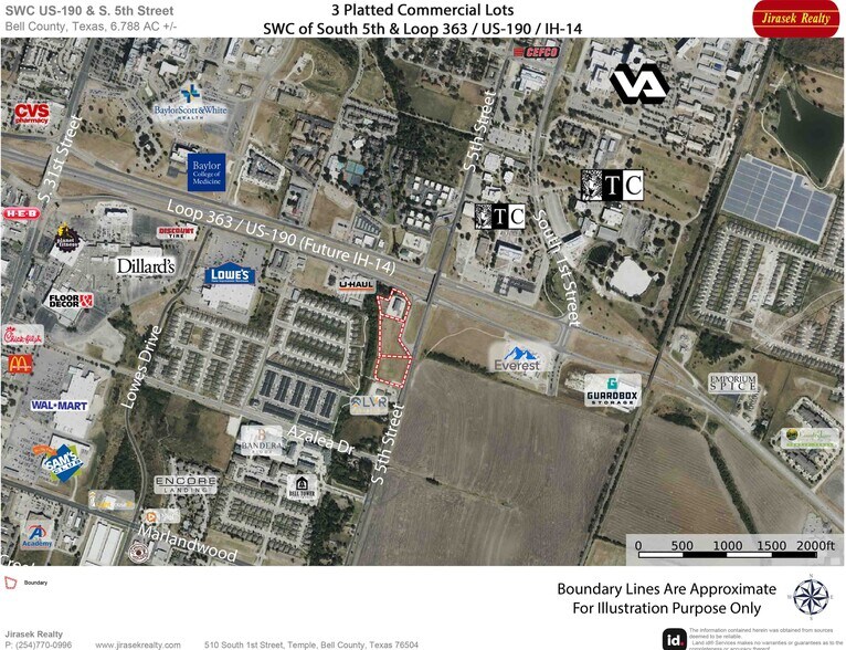 More Photos Of SW HK Dodgen Loop 363 & S 5th St @ State Hwy 36, Temple Land For Sale