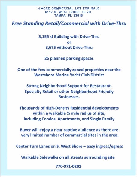 More Photos Of 6112 S West Shore Blvd, Tampa Land For Sale