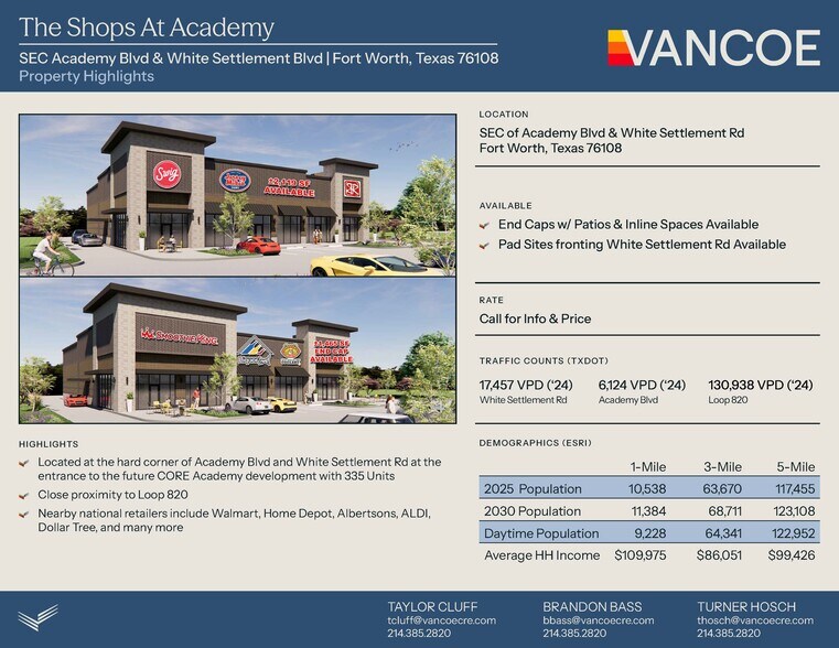More Photos Of SEC of Academy Blvd & White Settlement Rd, Fort Worth Land For Sale