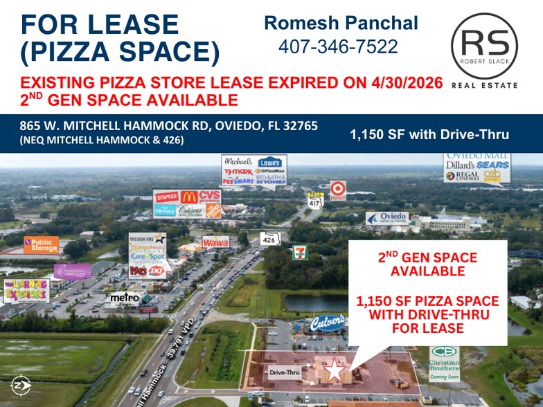 More Photos Of 865 W Mitchell Hammock Rd, Oviedo Storefront For Lease