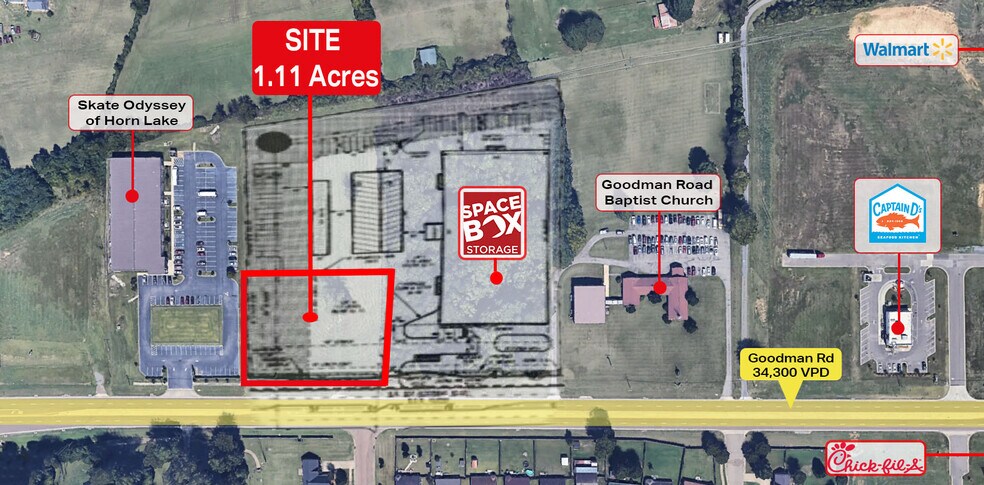 Primary Photo Of 4482 Goodman Rd, Horn Lake Land For Sale