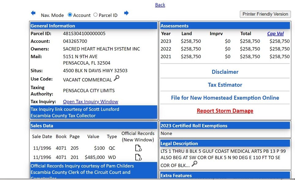 More Photos Of 4500 BLK N Davis hwy, Pensacola Land For Sale