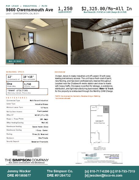 More Photos Of 9850-9860 Owensmouth Ave, Chatsworth Manufacturing For Lease