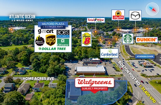 Primary Photo Of 1083 Boston Post Rd, Milford Drugstore For Lease