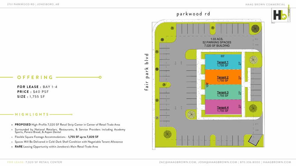 More Photos Of Corner of Fair Park Blvd. & Parkwood Dr, Jonesboro Storefront Retail Office For Lease