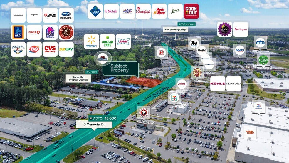 More Photos Of 3501 S Memorial Dr, Greenville Restaurant For Sale