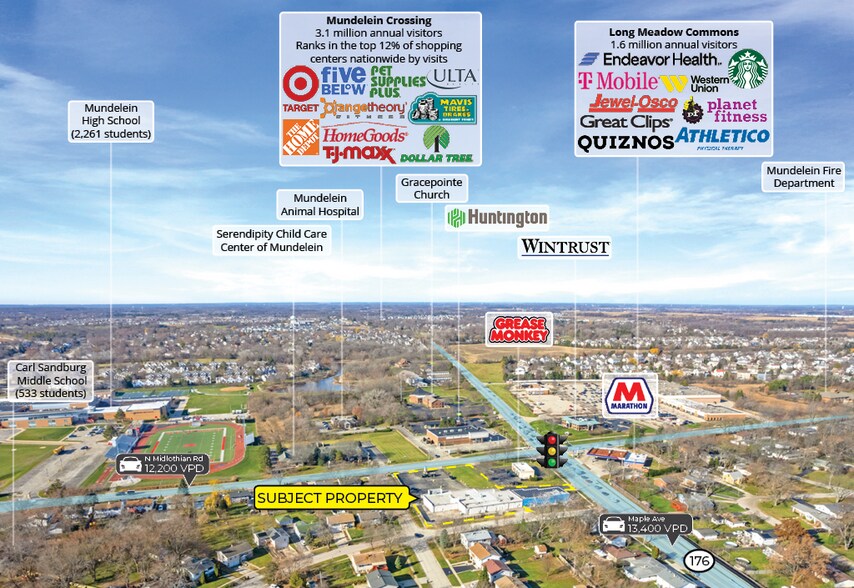 More Photos Of 605-625 N Midlothian Rd, Mundelein Storefront Retail Office For Sale