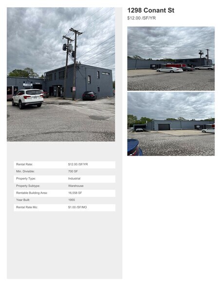 More Photos Of 1298 Conant St, Maumee Warehouse For Lease