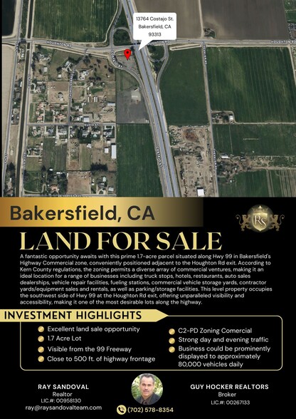 Primary Photo Of Houghton Rd @ Hwy 99, Bakersfield Land For Sale