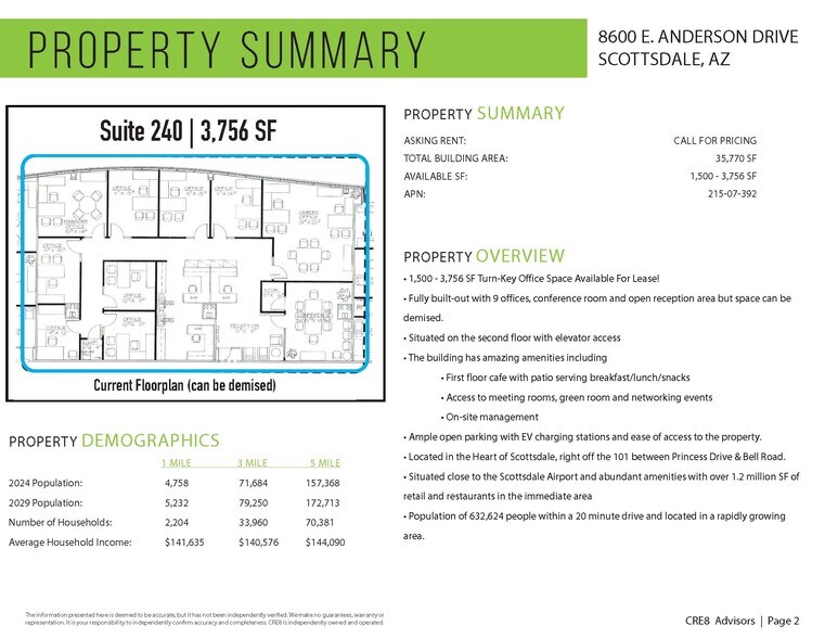 More Photos Of 8600 E Anderson Dr, Scottsdale Office For Lease