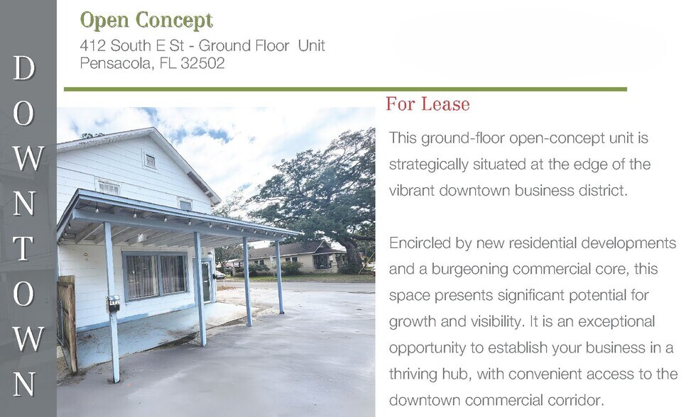 More Photos Of 412 S E St, Pensacola Storefront Retail Residential For Lease