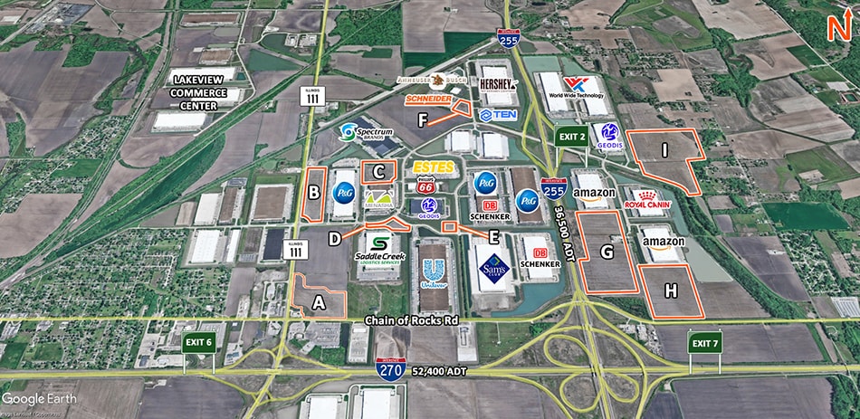 More Photos Of Gateway Commerce Dr S & E Chain of Rocks Rd, Edwardsville Land For Sale