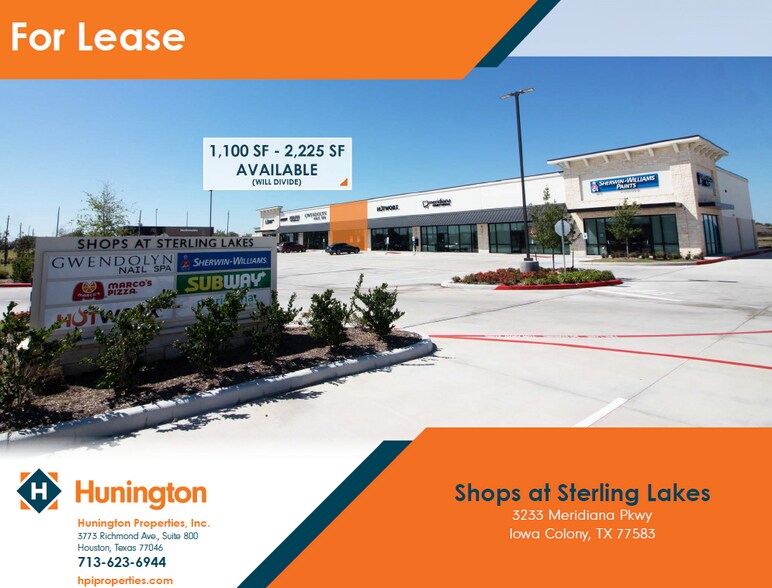 Primary Photo Of 3233 Meridiana Pky, Iowa Colony Storefront For Lease