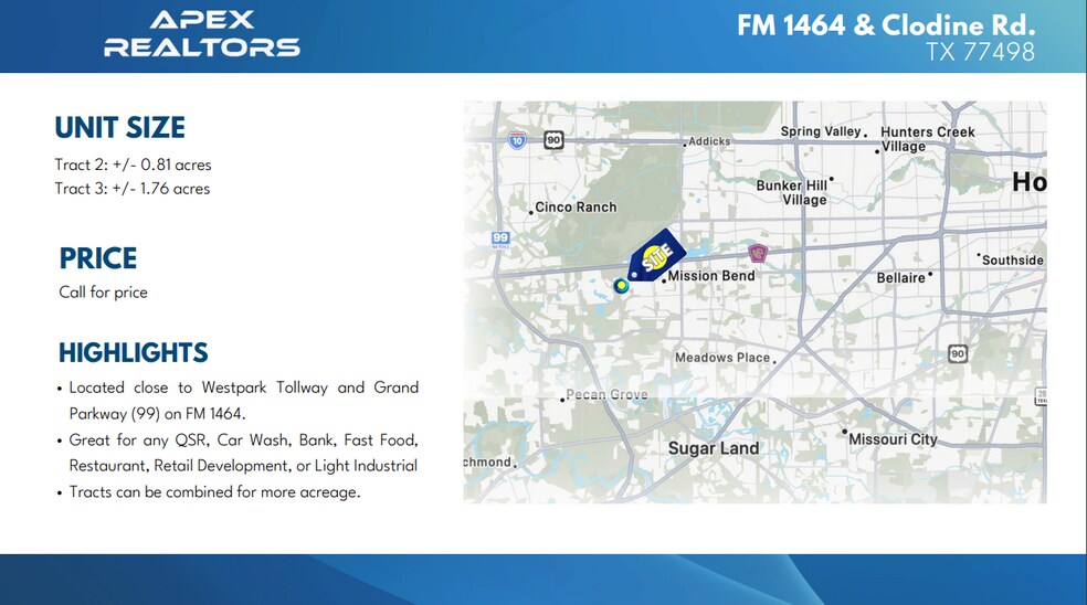 More Photos Of FM 1464 & Clodine Rd, Richmond Land For Sale