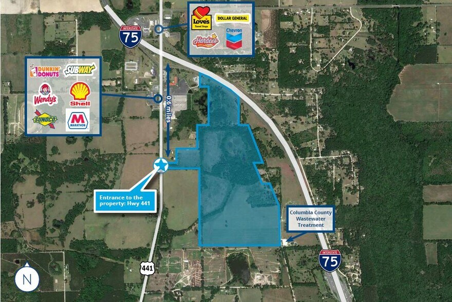 More Photos Of SE Quad US HWY 441 & I-75 @ Exit 414, Lake City Land For Sale