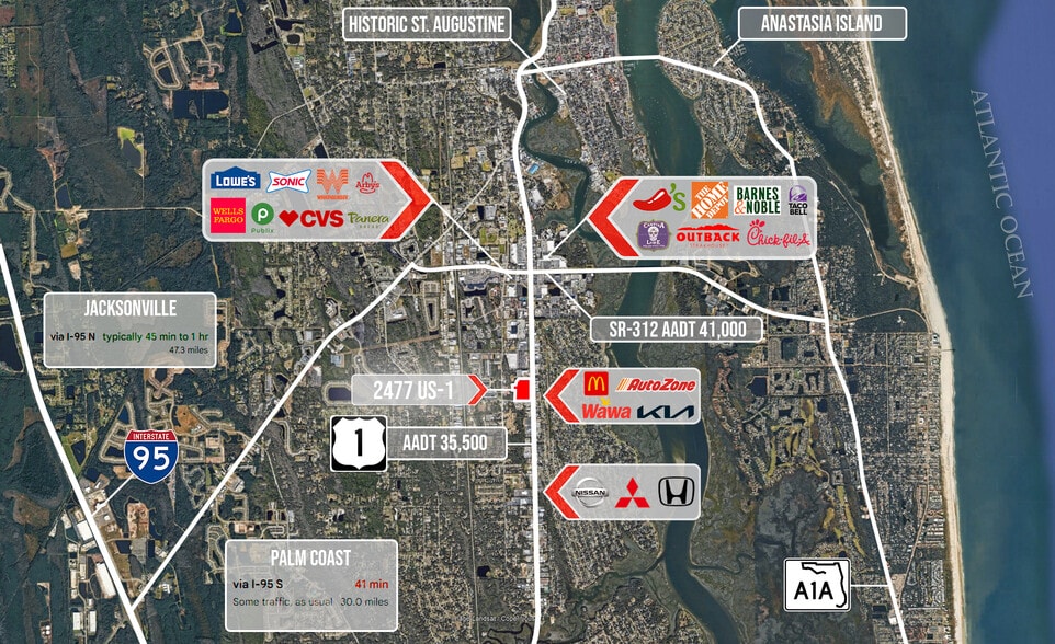 More Photos Of 2435-2495 US-1 S, Saint Augustine General Retail For Lease