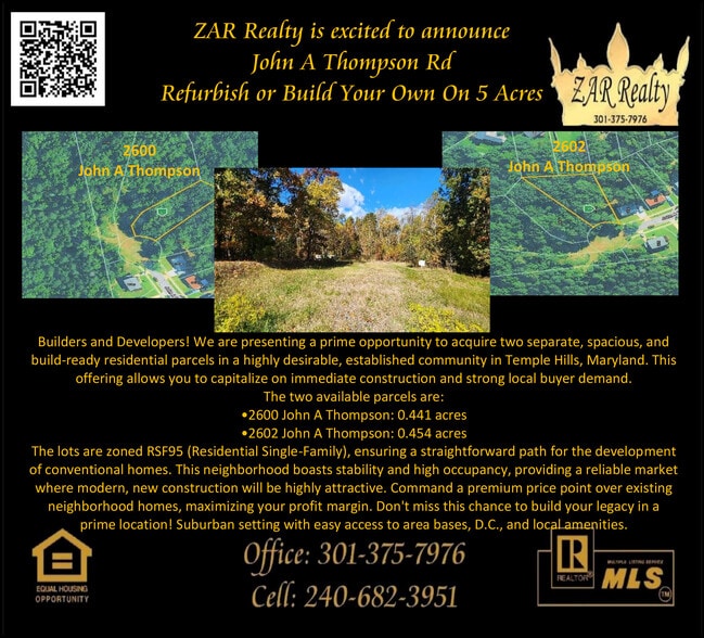 More Photos Of 2600 John A Thompson rd, Temple Hills Land For Sale