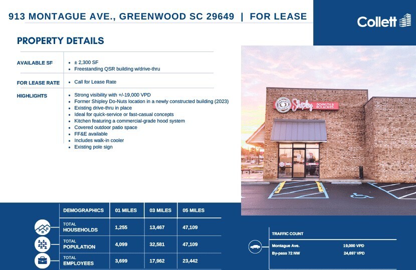Primary Photo Of 913 Montague Ave, Greenwood Fast Food For Lease