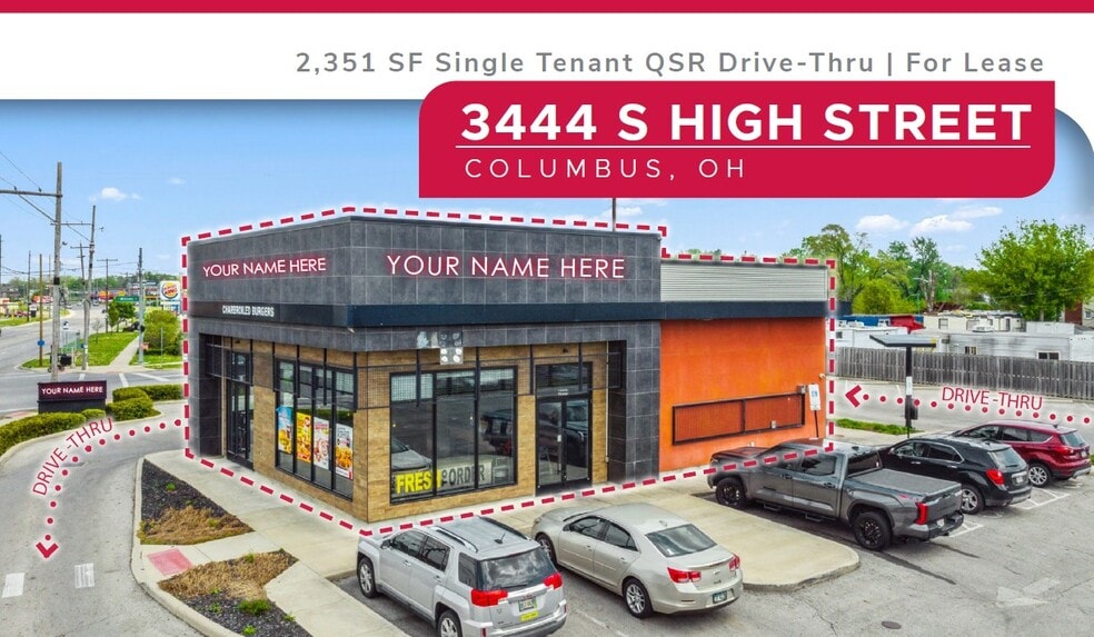Primary Photo Of 3444 S High St, Columbus Fast Food For Lease