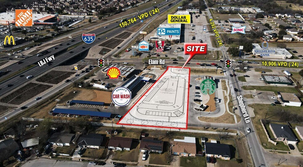 Primary Photo Of SEQ of I-635 & Elam Rd, Balch Springs Land For Sale